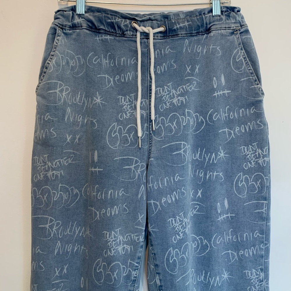 Gemma Rae Drawstring Graffiti Jeans - Picture 3 of 8